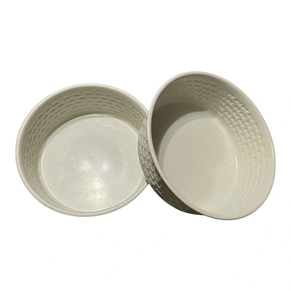 Top Paw dog bowls cream embossed bone design 64 ounces food and water large dog